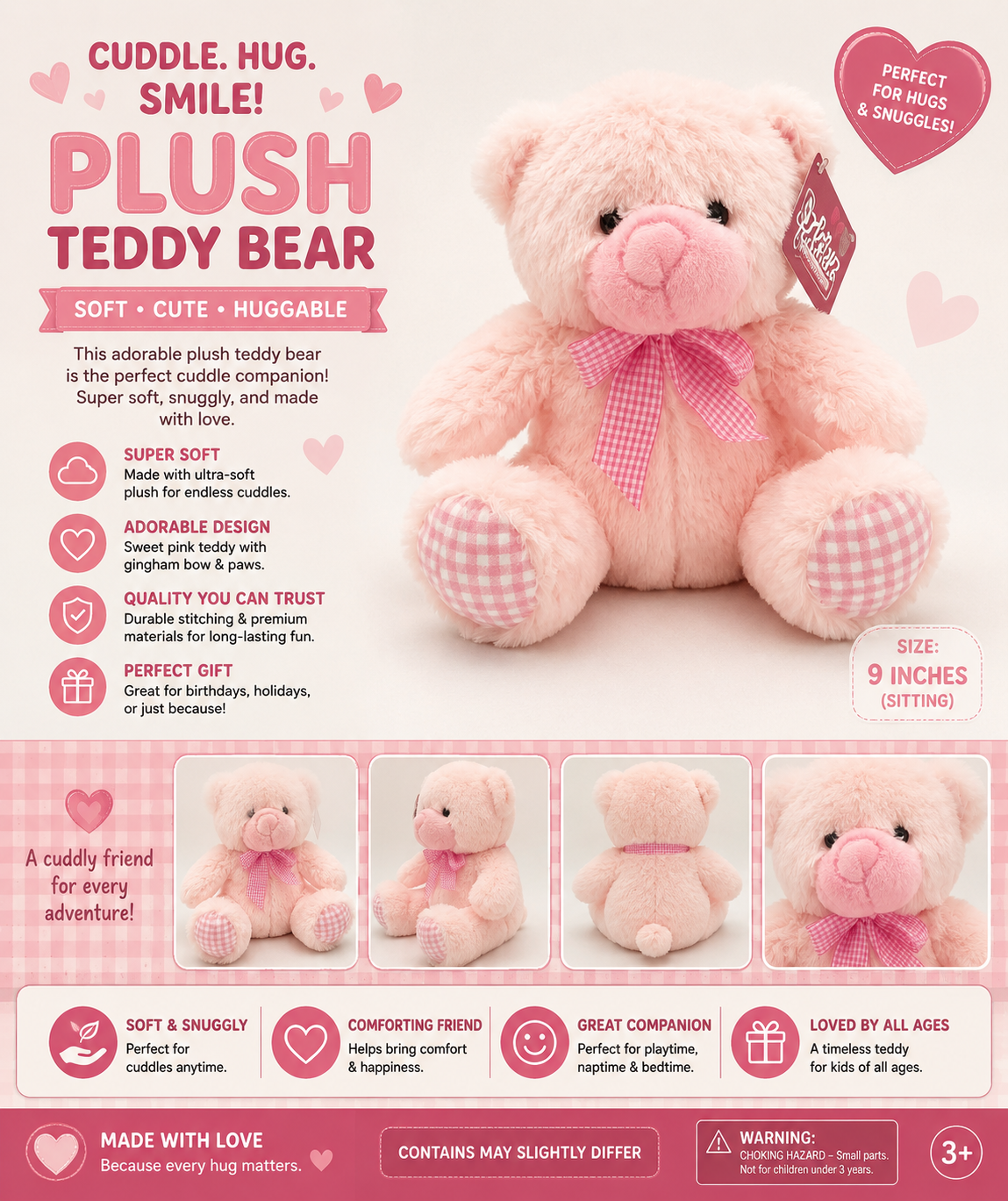 Sitting Pink Bear