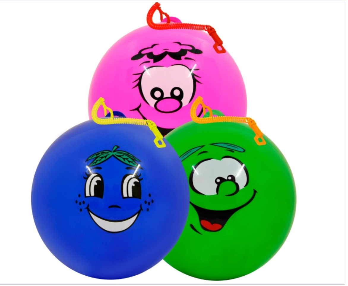 Smiley Face 10" ( 25cm )  Ball With Keychain Green