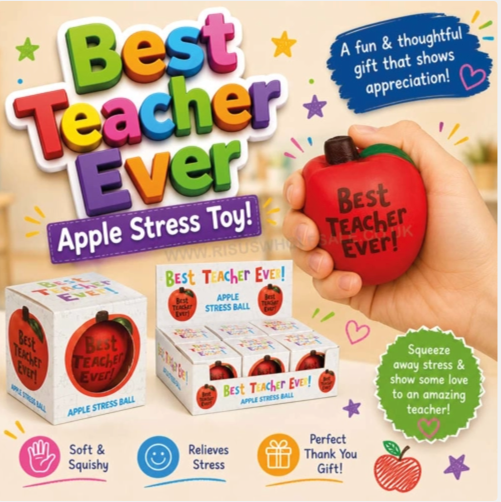 Best Teacher Ever Apple Stress Toy
