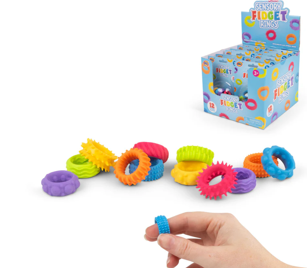 Pack 12 Sensory Fidget Rings Anxiety Stress Toy